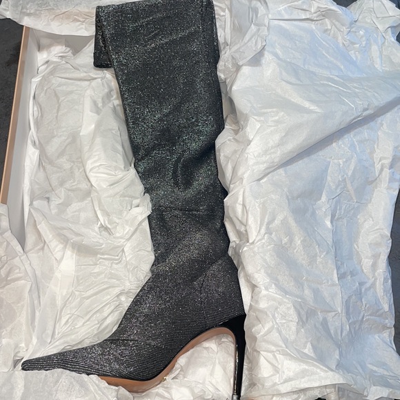 Free People x Vicenza All That Shimmers Over The Knee Stiletto Boots - Picture 6 of 17